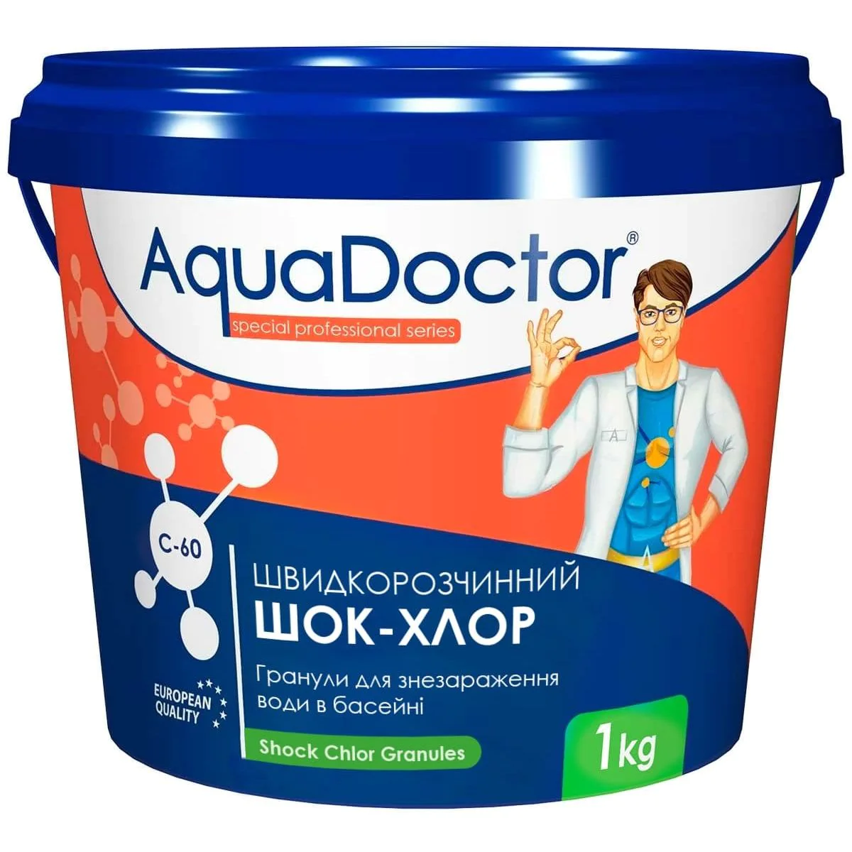 15540_1 (1) Шок-хлор для бассейна AquaDoctor C-60 1 кг в гранулах
